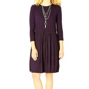 J Jill NEW Little Black Dress XL Pleated Bottom Soft Jersey Knit Comfort Fit